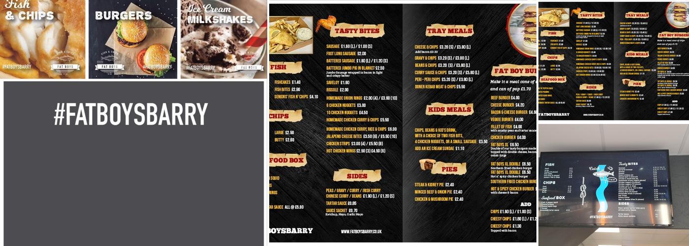 Fat Boys Fish, Chips & Burgers Menu