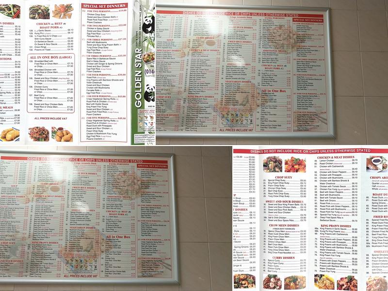 Golden Star Menu