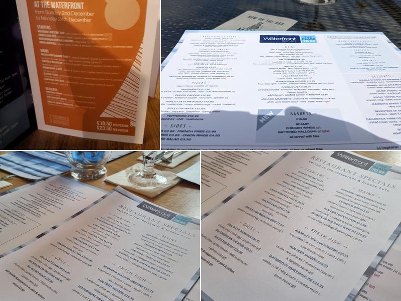 The Waterfront Menu
