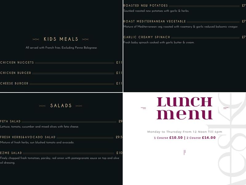The Mesken Hutton Menu