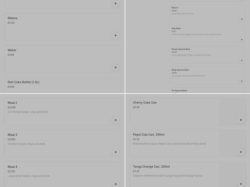 KEBAB PROFESSOR Menu