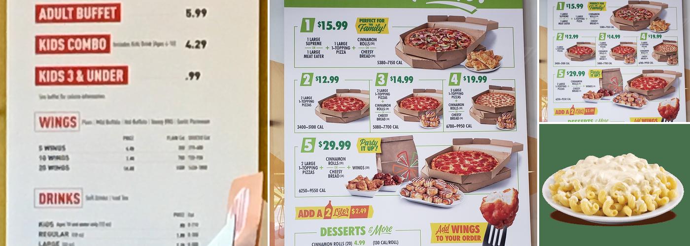 Cicis Pizza Menu