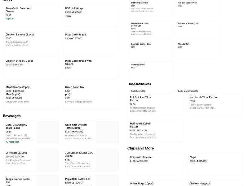 King's Pizza and Kebabs Menu
