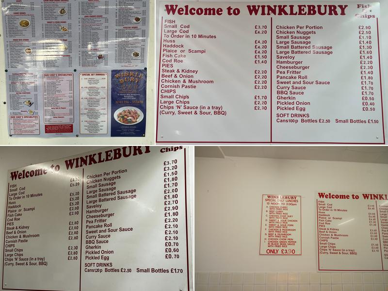 Winklebury Fish & Chips Menu