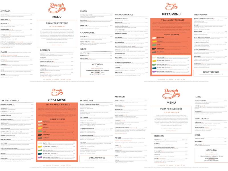 Dough Menu