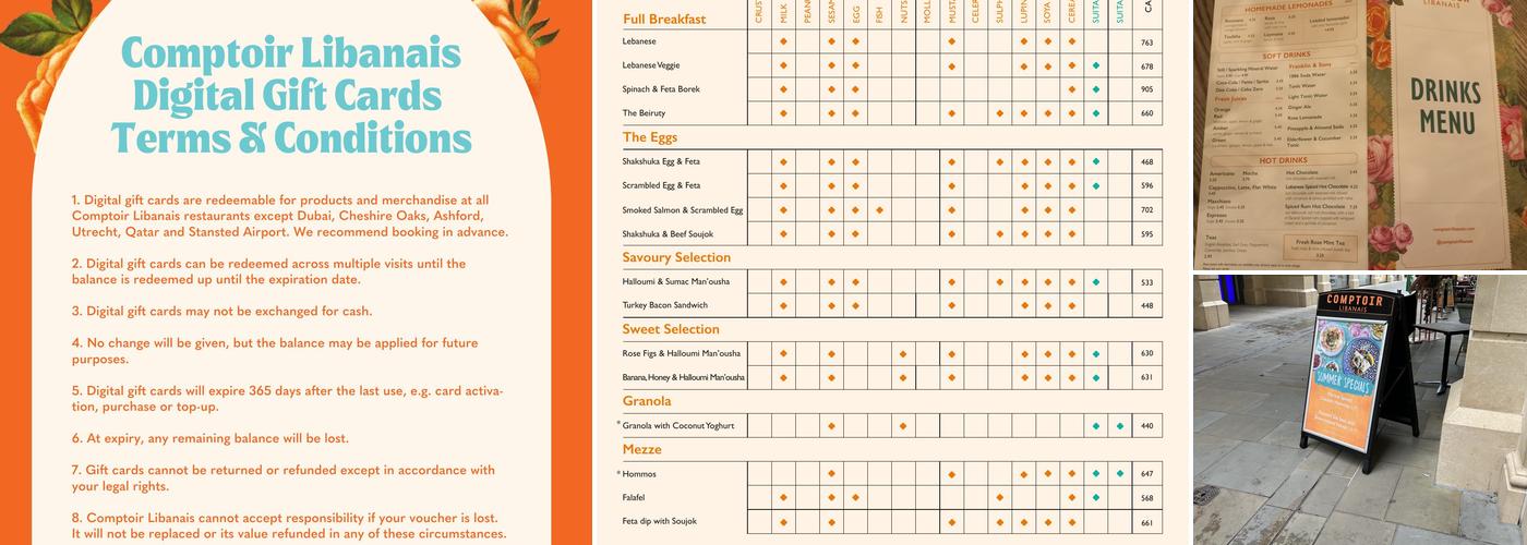 Comptoir Libanais Bath Menu