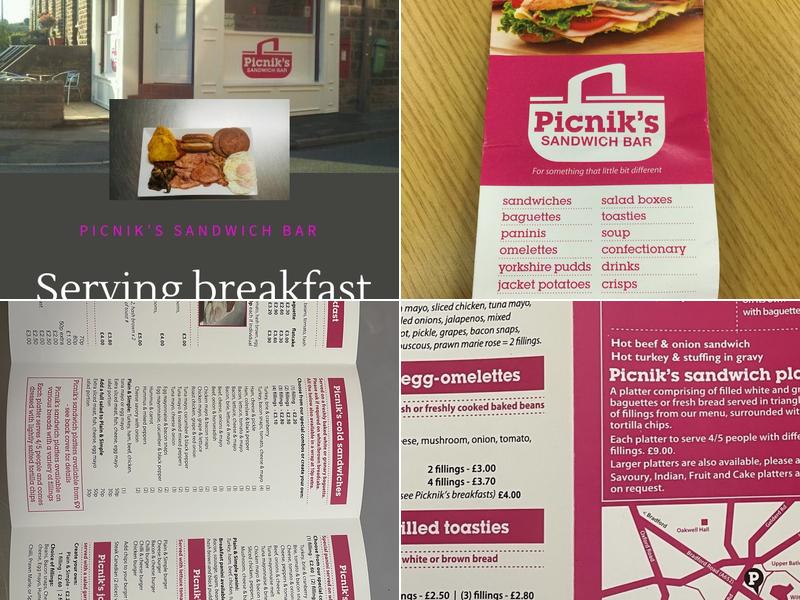 Picnik's Sandwich Bar Menu