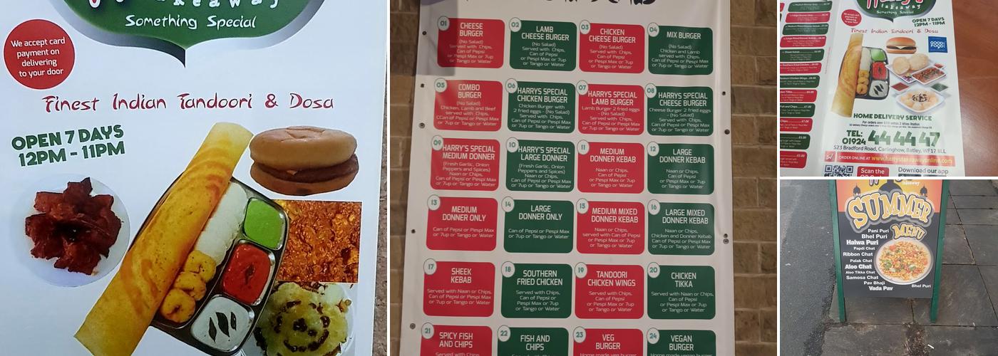 Harry's Takeaway Menu