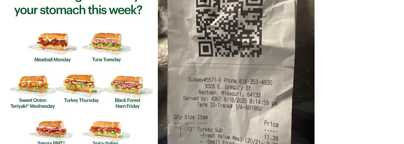 Subway Menu