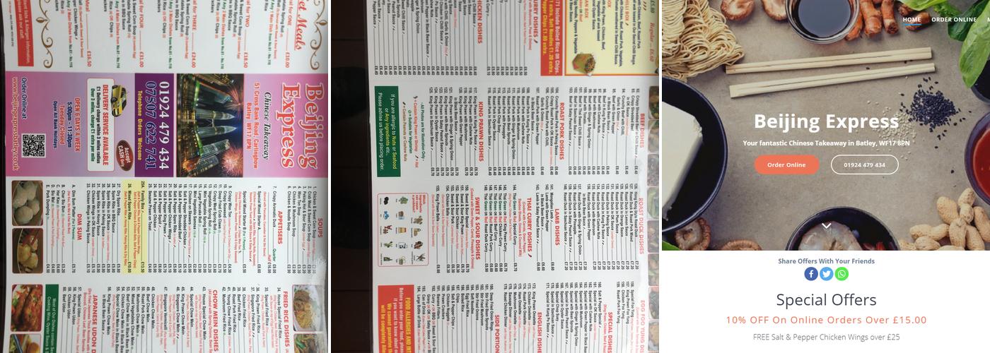 Beijing Express Menu