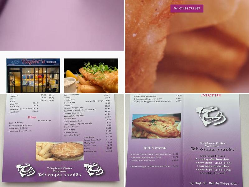 Taylor's Fish Bar Menu