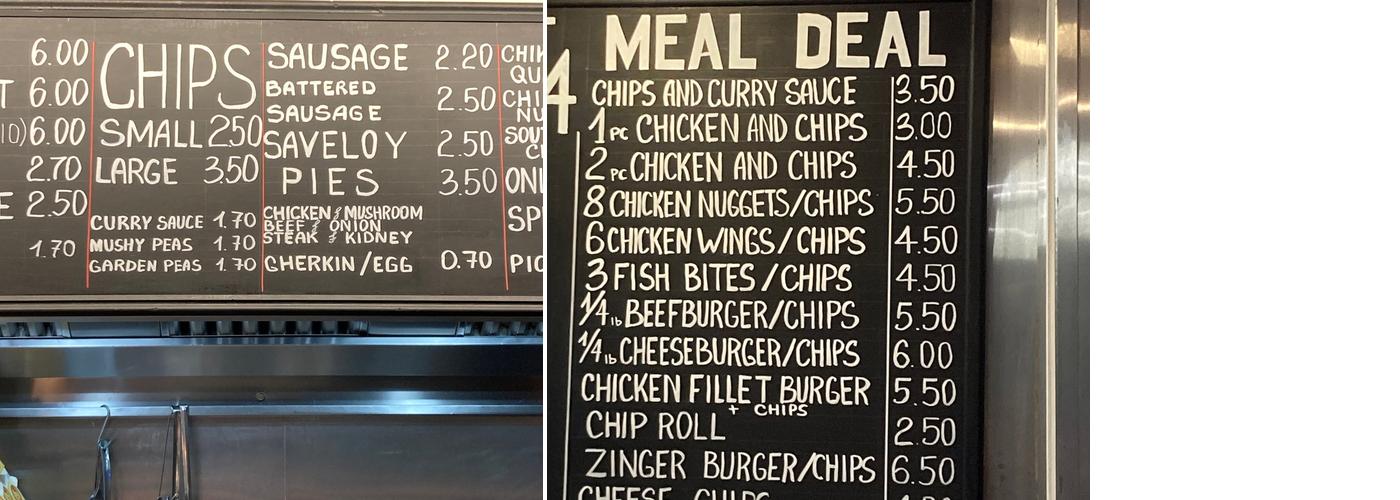 Beluga Fish & Chips Menu