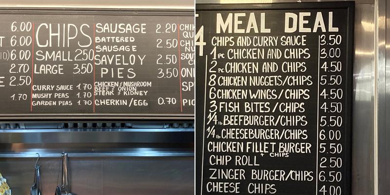 Beluga Fish & Chips Menu