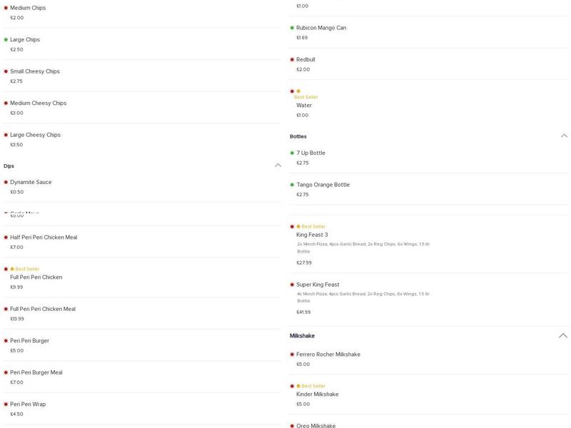 Dynamite Bedford Menu