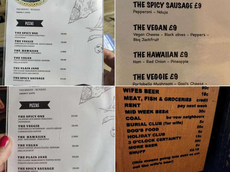 Kelly's Cellars Menu