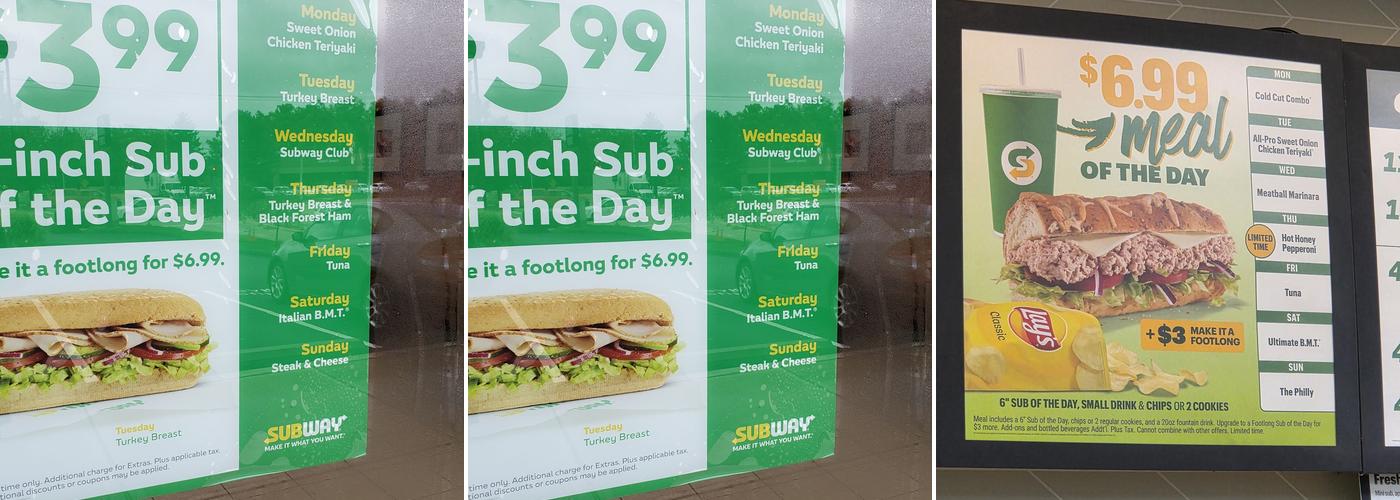 Subway Menu