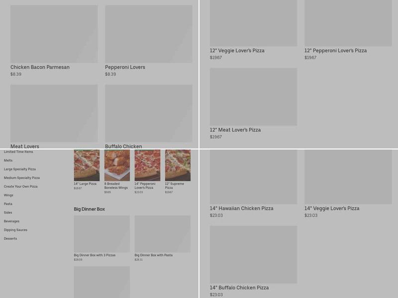 Pizza Hut Menu