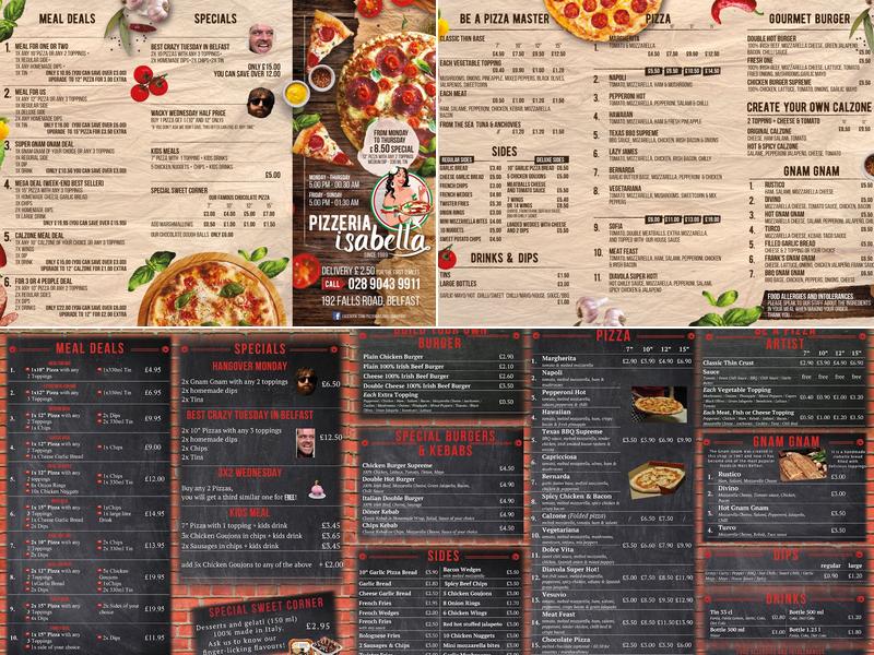 Isabella Pizzeria Menu