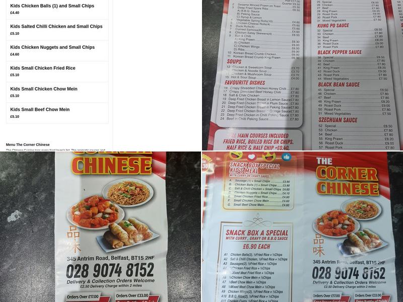 The Corner Chinese Menu