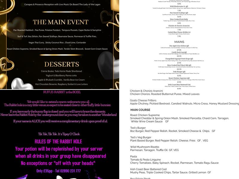 The River Rooms Menu