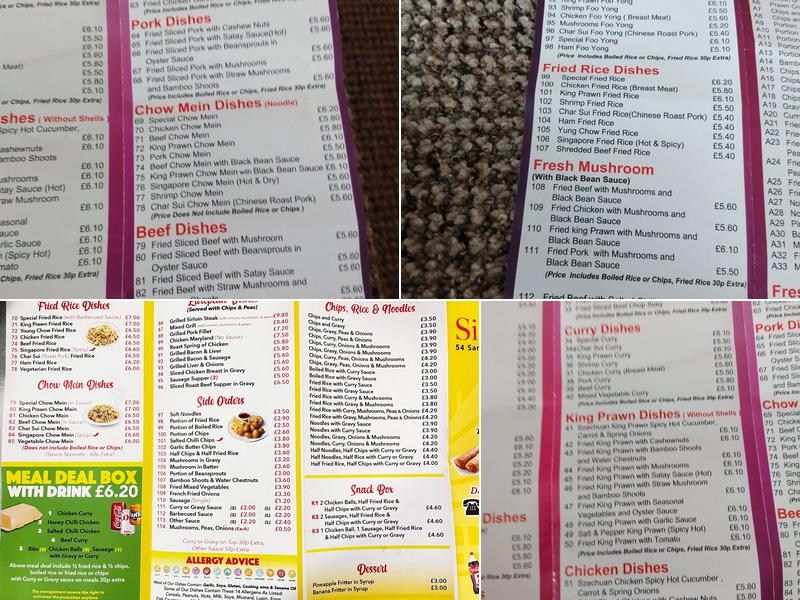 Silver Boat Chinese Takeaway Menu