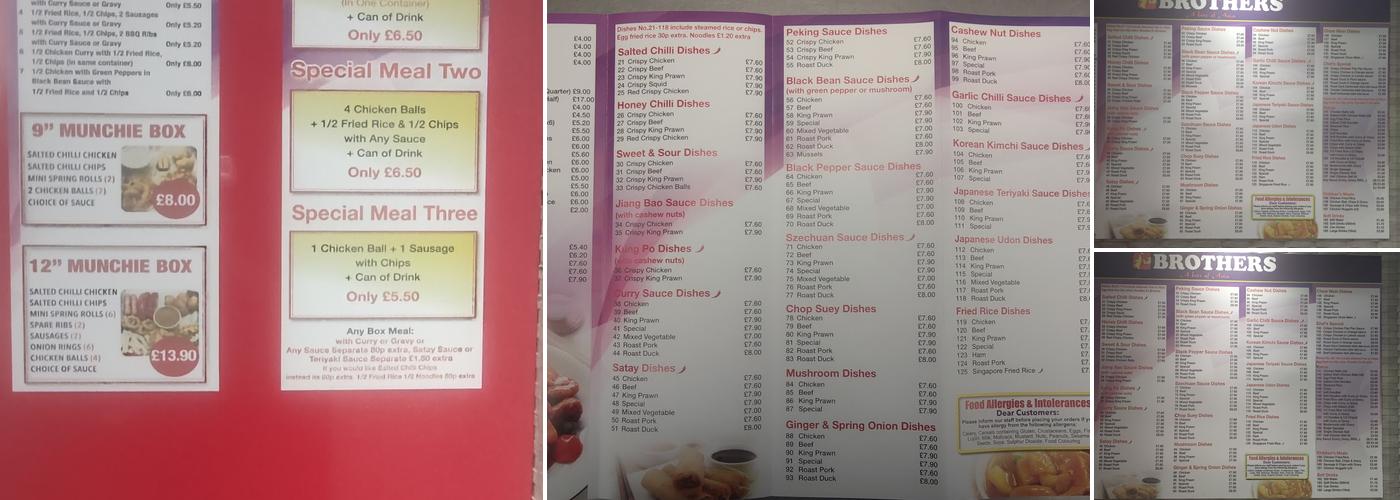 Brothers Menu