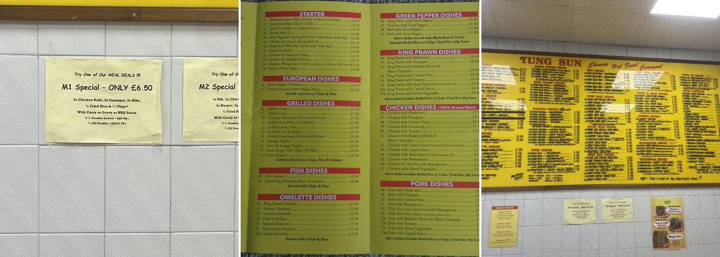 Tung Sun Menu