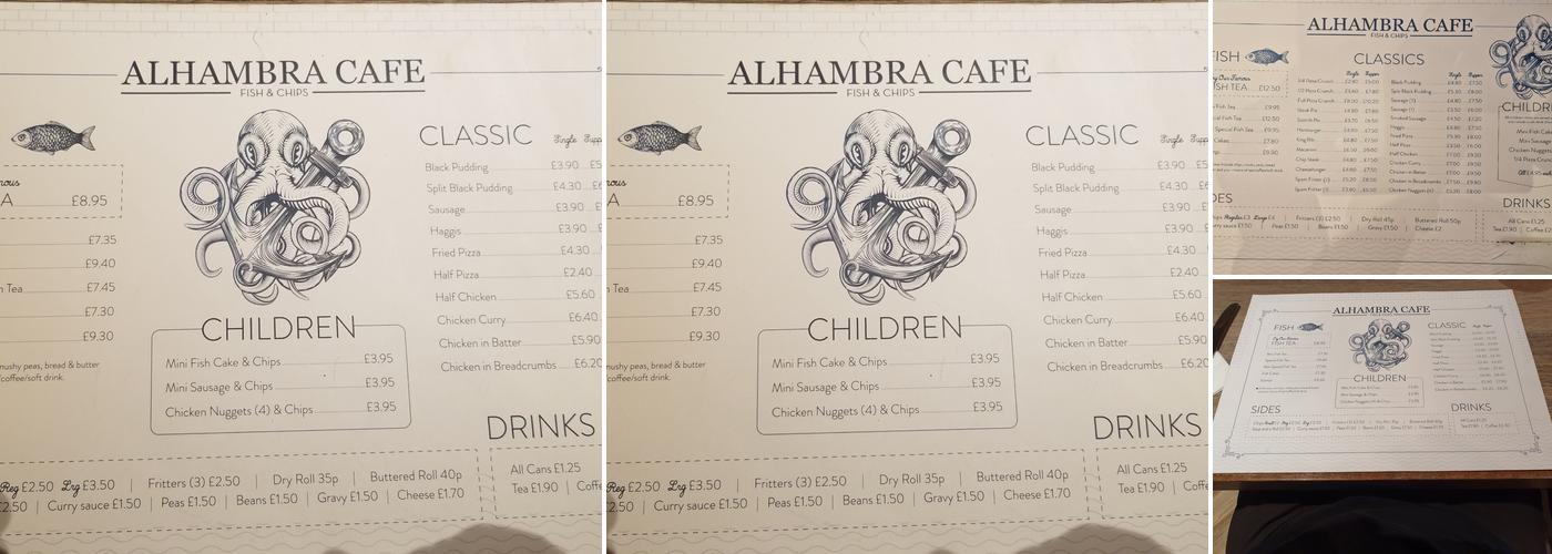 Alhambra Cafe Menu