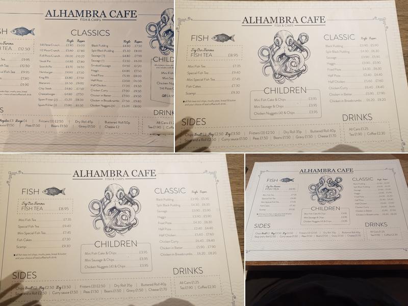 Alhambra Cafe Menu