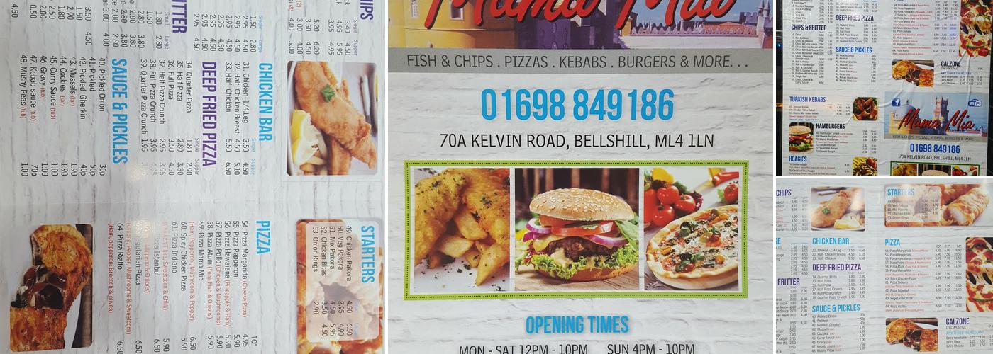 Mama Mia Takeaway Menu