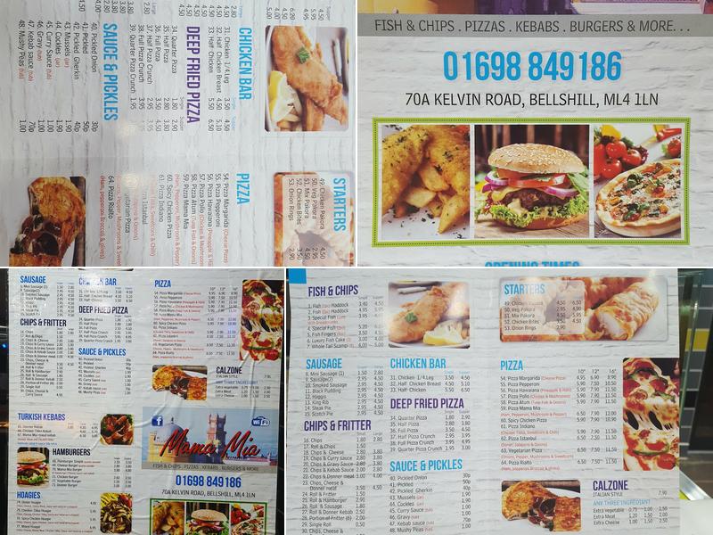 Mama Mia Takeaway Menu