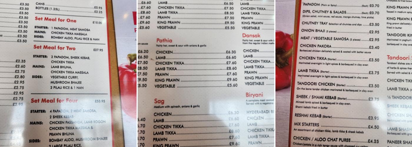 Pink Pepperz - Belvedere Menu