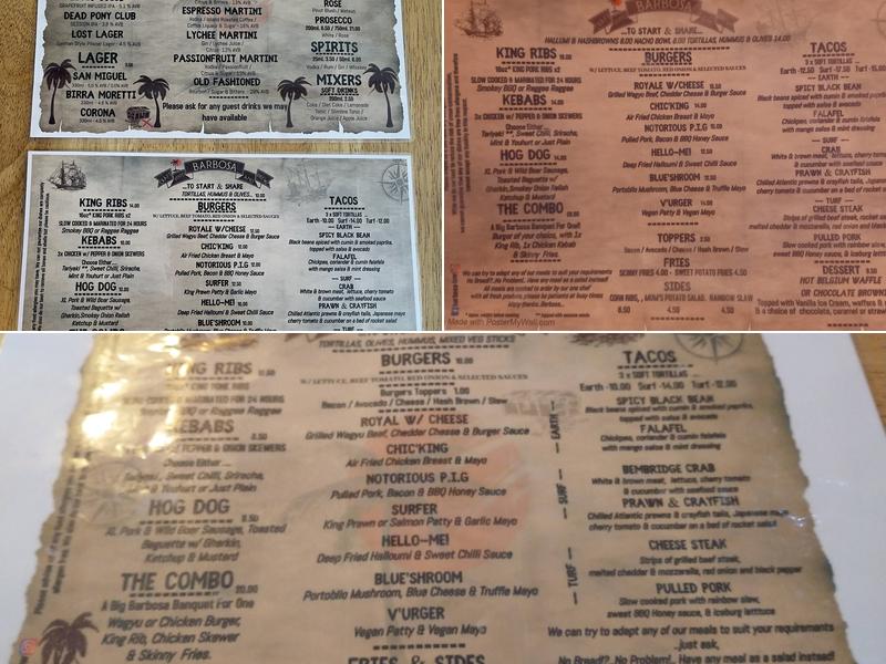 Barbosa Menu