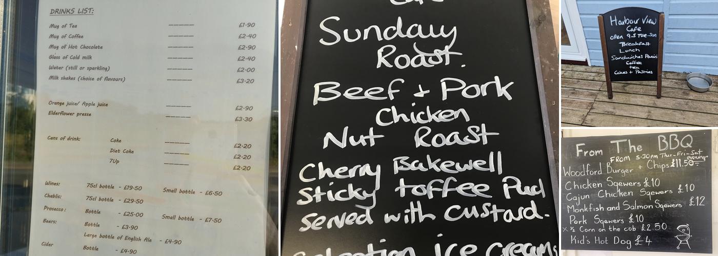 The Harbour View Cafe Menu