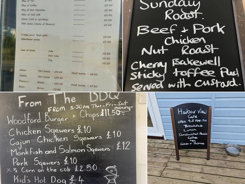 The Harbour View Cafe Menu