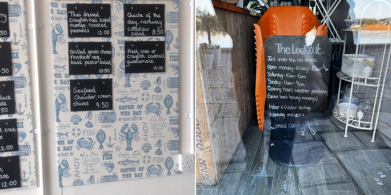 The Lookout on the River Tweed Cafe Menu