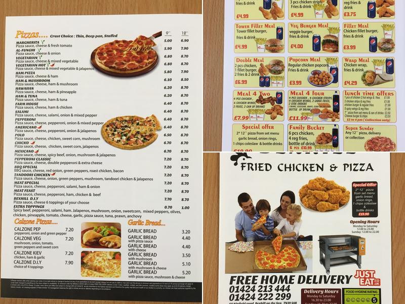 Bexhill Fried Chicken Menu