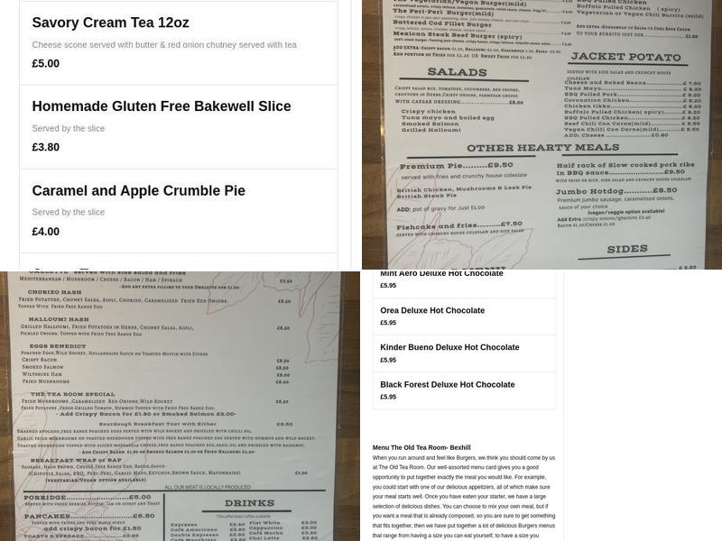 The Old Town Tea Room Menu