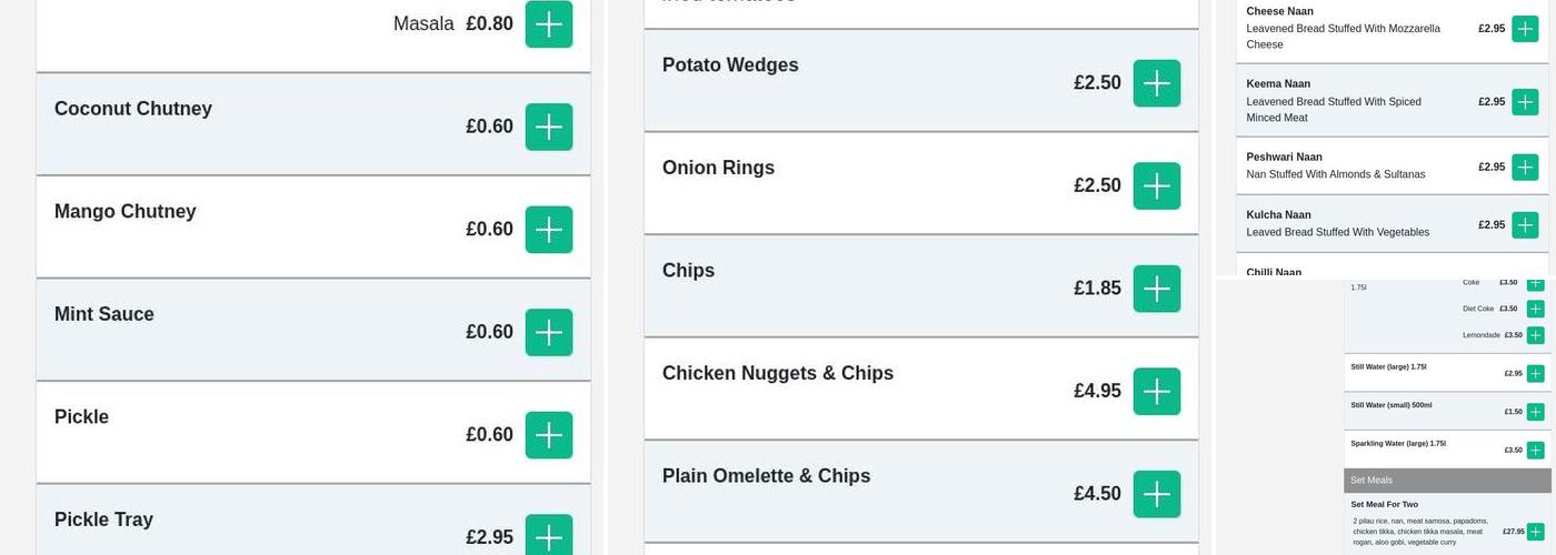 Belmont Balti House Menu