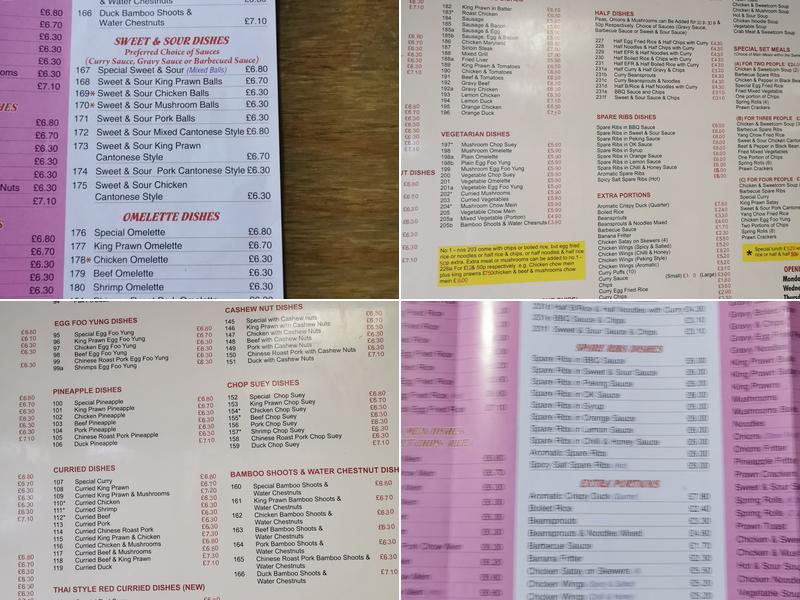 Great Wall Menu