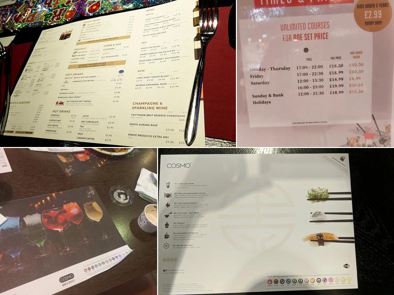 COSMO All You Can Eat World Buffet Restaurant | Wolverhampton Menu