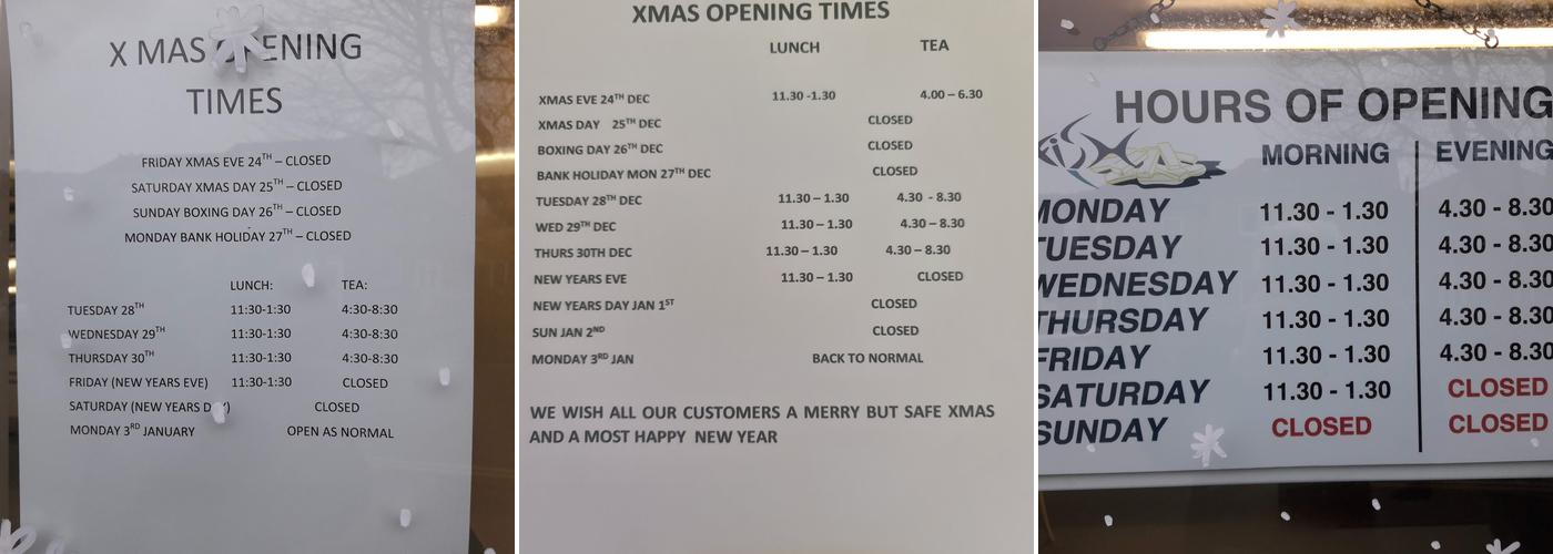 Jack's Fisheries Menu