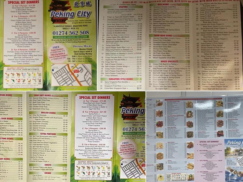 Peking City Menu