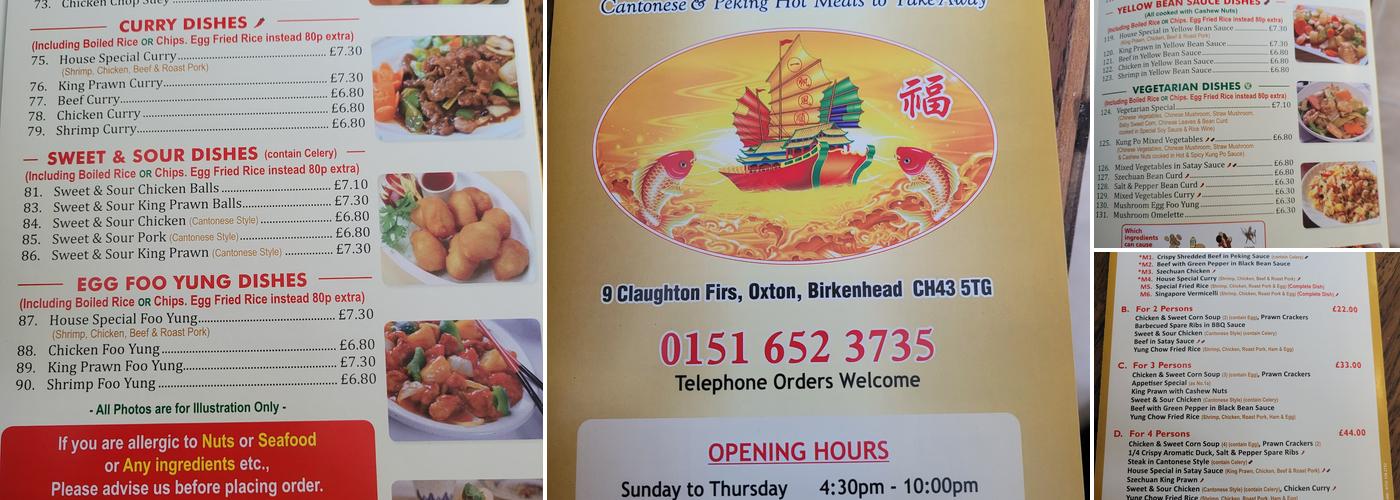 Mayflower Chinese Takeaway Menu
