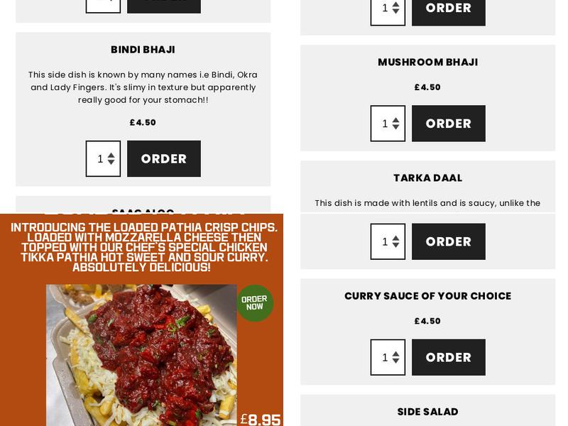 No1 masala indian restaurant & takeaway Menu