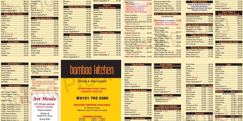 Bamboo Kitchen Menu