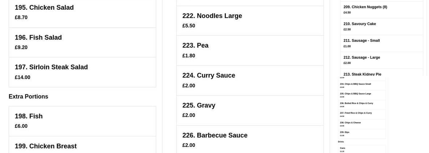 The Sunny House Menu