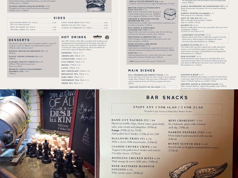 The Shakespeare Inn Menu