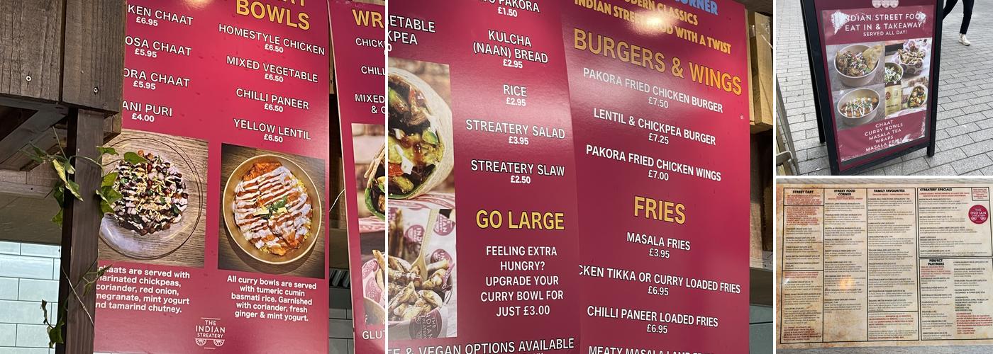 The Indian Streatery Menu