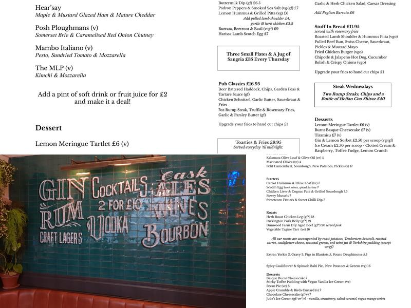 The Church Pub & Dining Room Menu
